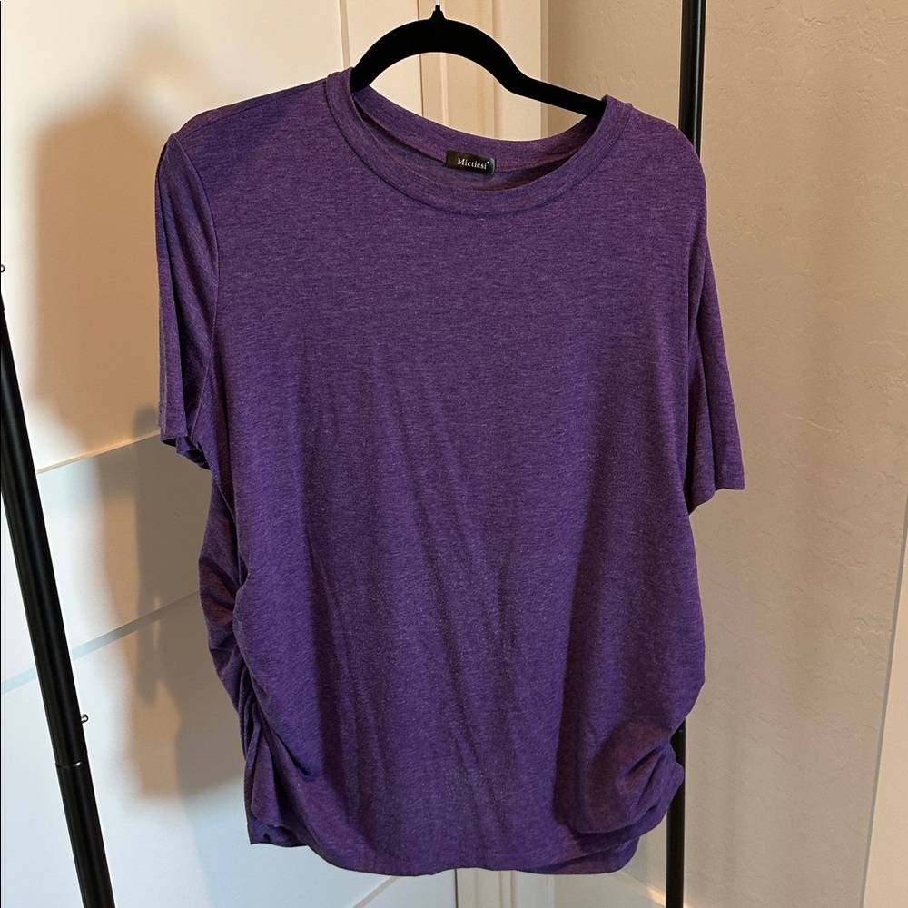 Purple T-Shirt ruched sides